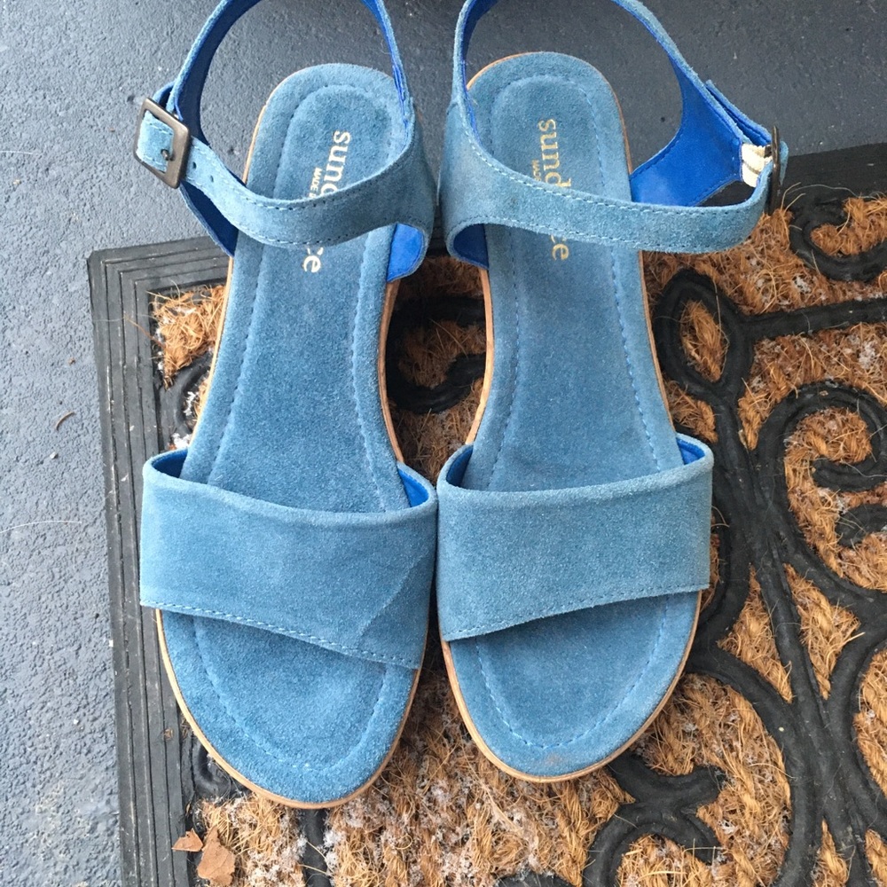 Sundance Blue Suede Sandals